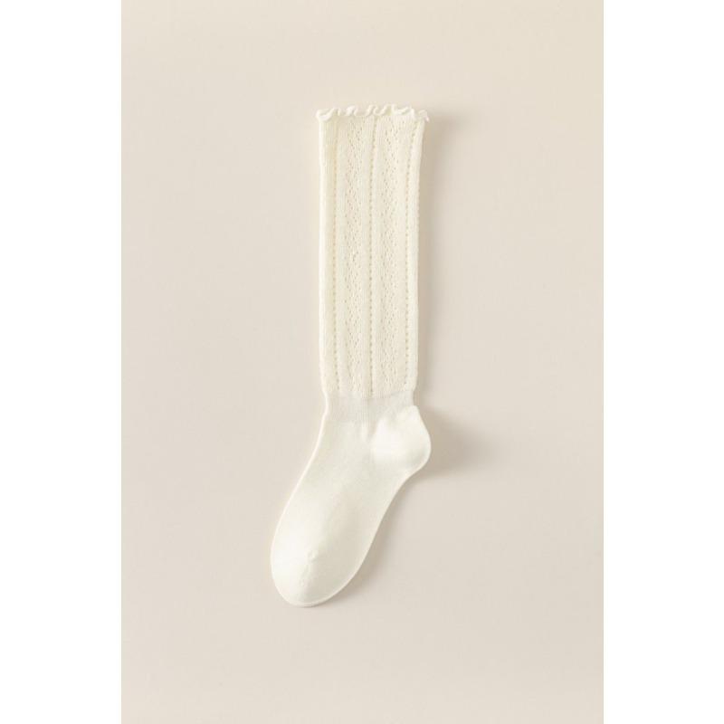 

Жіночі Осінньо-Зимові Все Збірки Дерев яні Вухо Сторона Порожні Довгі Труби Шкарпетки-гольфи 1 pair молоко, білий колір