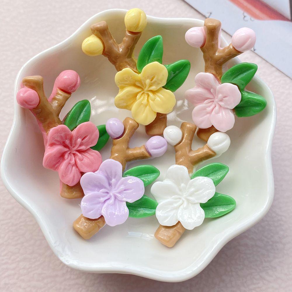 

10 Pcs New Kawaii Resin Cartoon Sakura Series Scrapbook Diy Jewelry Children Gift Hairpin Accessories