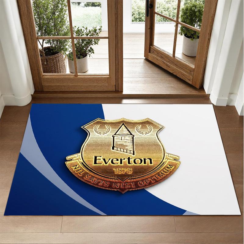 Everton Football Design Crystal Velvet Rug Soft Decorative Mat for Bedroom Entrance