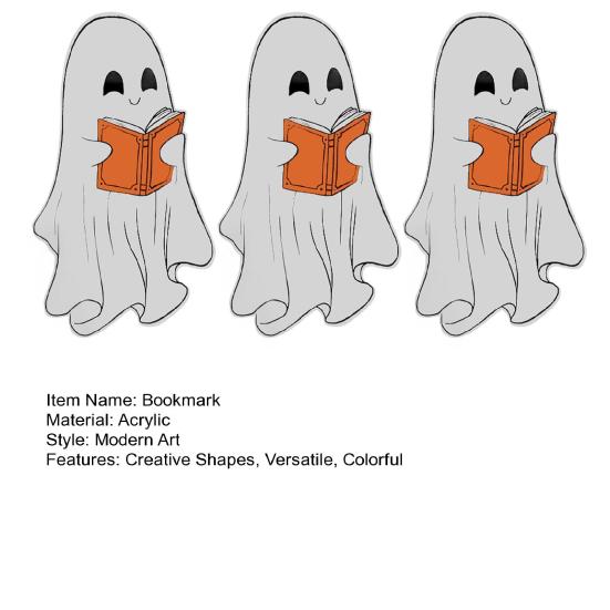 Clear Ghost Bookmark Cute Halloween Gothic Bookmarks Waterproof Creative Paper Cards Gift for Christmas Birthday