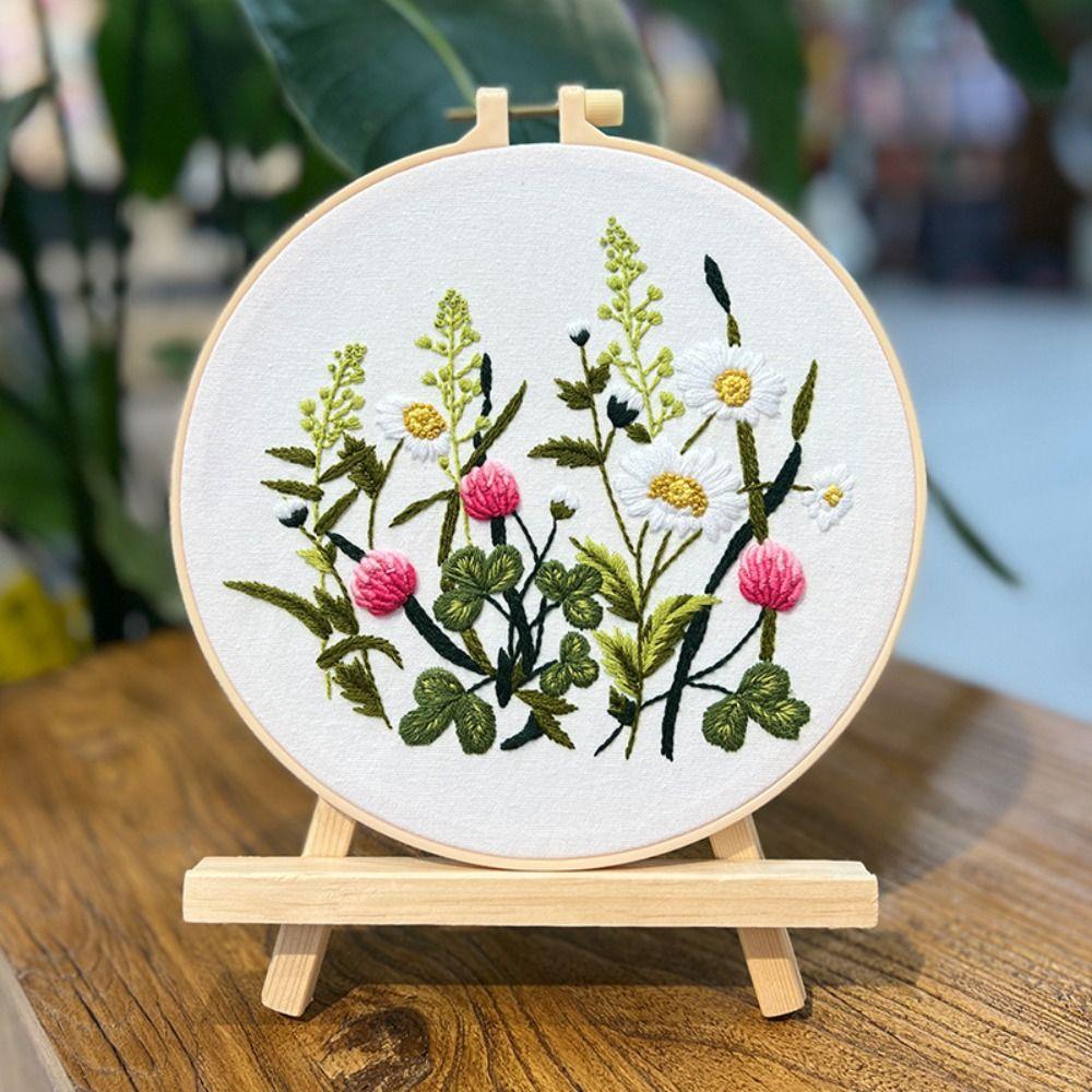 Floral Patterns Flower Embroidery Kit DIY Embroidery Set Home Decor Cross Stitch Set  Beginner