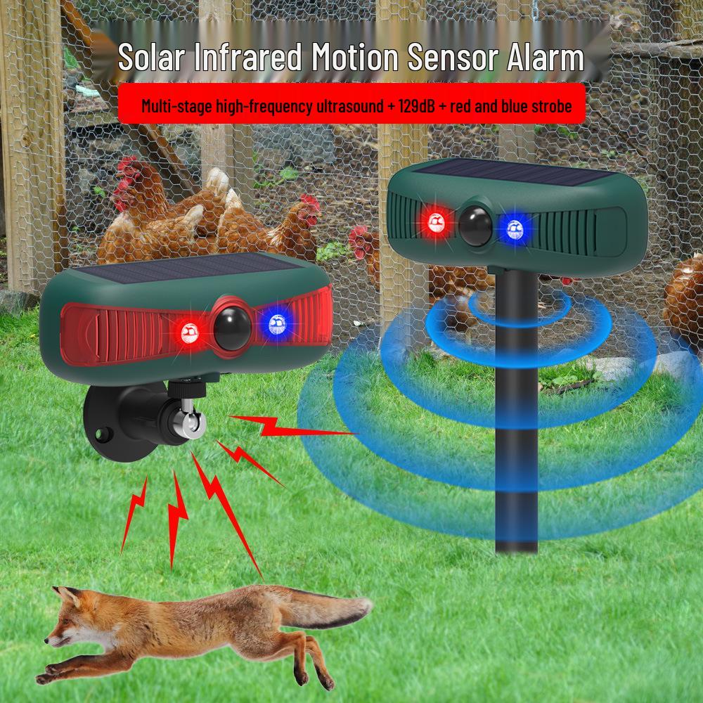 Solar Ultrasonic Alarm: Infrared Animal Deterrent for Wild Boar and Weasel.