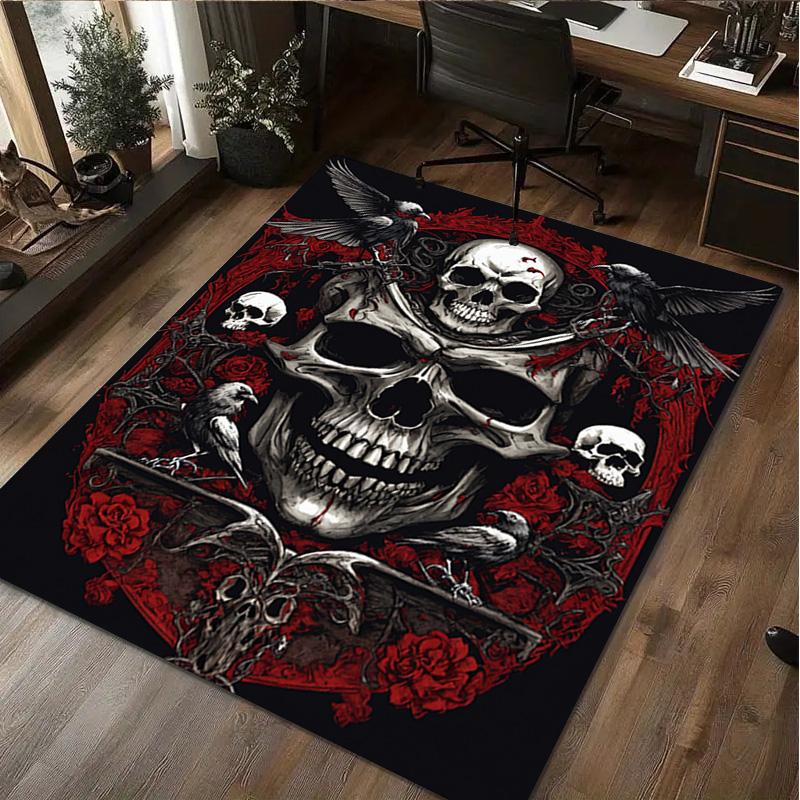 Skull Print Rug - home decoration Carpet For Living Room Bedroom Flooring Computer Chair Area Rug