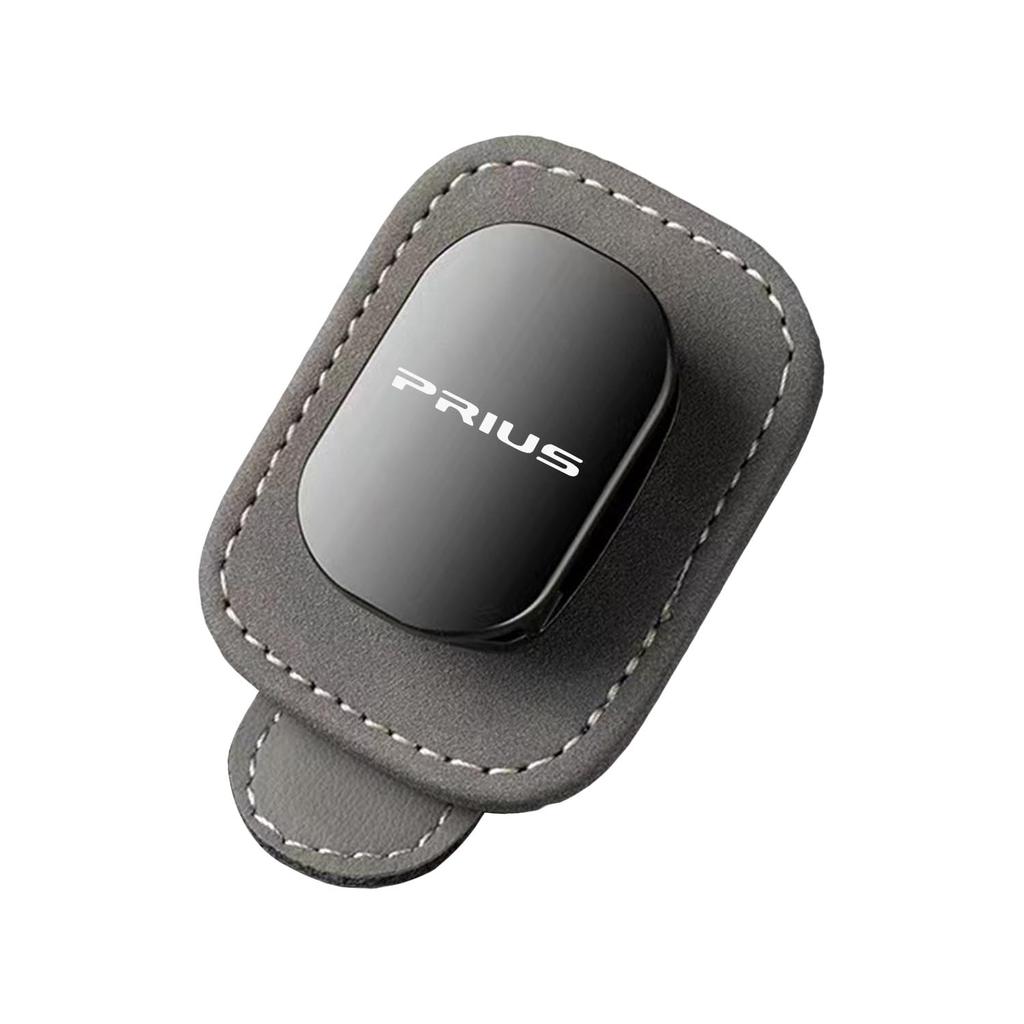 eyeglass holder Ticket and card storage Leather sunglasses clip eyeglass holder Easy gray Prius-specific & installation,