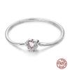 17-20CM Star Moon Bracelet 925 copper Pink Heart Clover Charms Snake Chain Luminous Bracelet For Women DIY Birthday Zircon Gift