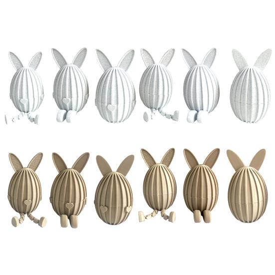 3D tištěné plnitelné velikonoční vajíčko, kloubový ohebný velikonoční zajíček s pohyblivými klouby pro dekoraci stolu, výplň do velikonočního košíku, dárky pro děti i dospělé