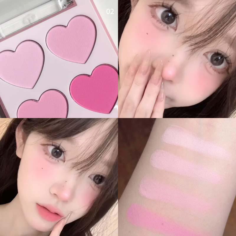 HERORANGE Sweet Talk Blush: A Delicate Four-color Powder That Enhances Complexion with a Natural, Low-saturation, No-makeup Look.