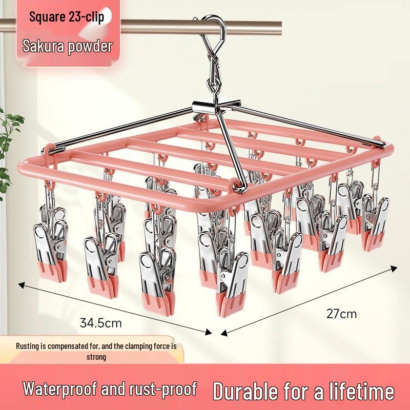 Aluminum Alloy Multi-Clip Drying Rack for Socks and Underwear