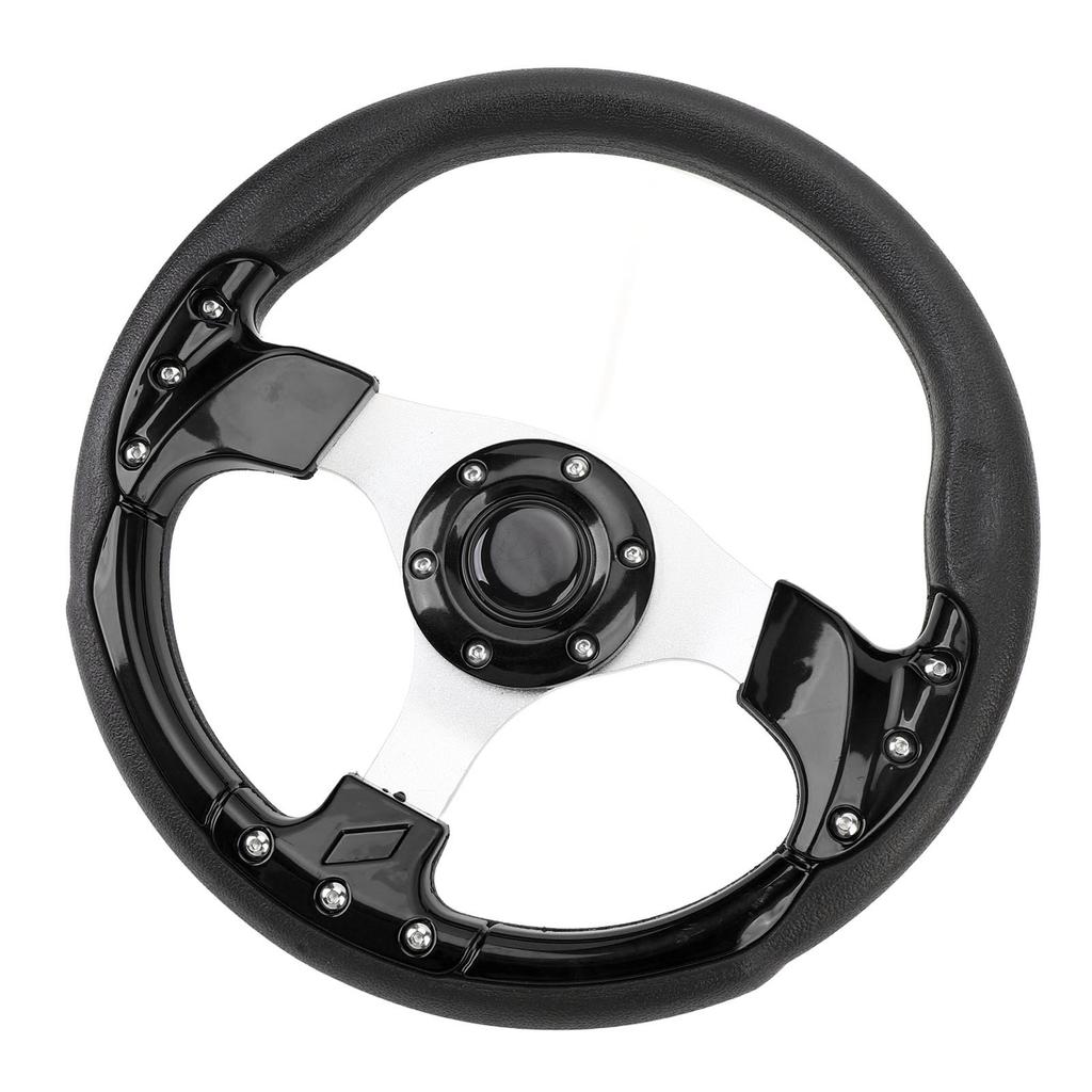 13in Car Steering Wheel PU Stylish Look Impact Proof Enhanced Grip Comfort Easy Installation Racing Steering Wheel for