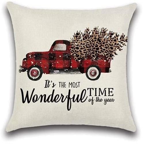 Christmas Pillow Covers: Festive Designs - Truck, Snowman, Santa, and Trees for Holiday Decor sofas, bedroom pillow covers