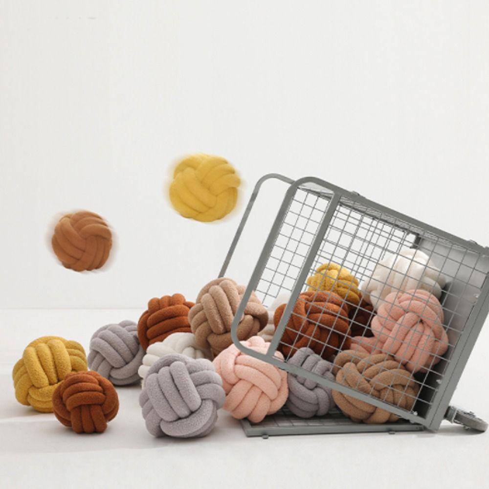 Waist Protective Lamb Velvet Home Decor for Bathroom Throw Pillow Cushion Knotted Ball Backrest