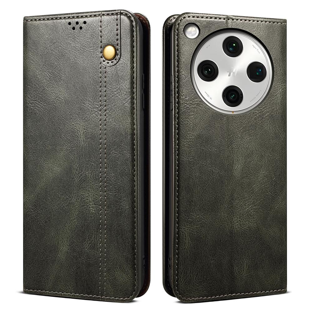 

For Oppo Find X8s+ 5G Case Crazy Horse Texture Waxy Leather Wallet Stand Phone Cover Green