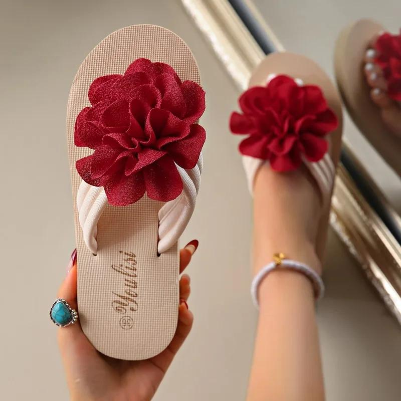 Fashion 2025 Light Female Shoes Flip Flops Women's Slippers Outdoor Casual Slippers Women Floral Plus Size Platform Open Toe Sandals