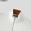 INCERUN S-XXXXXL Cárdigan casual ajustado de manga larga con cremallera para hombre