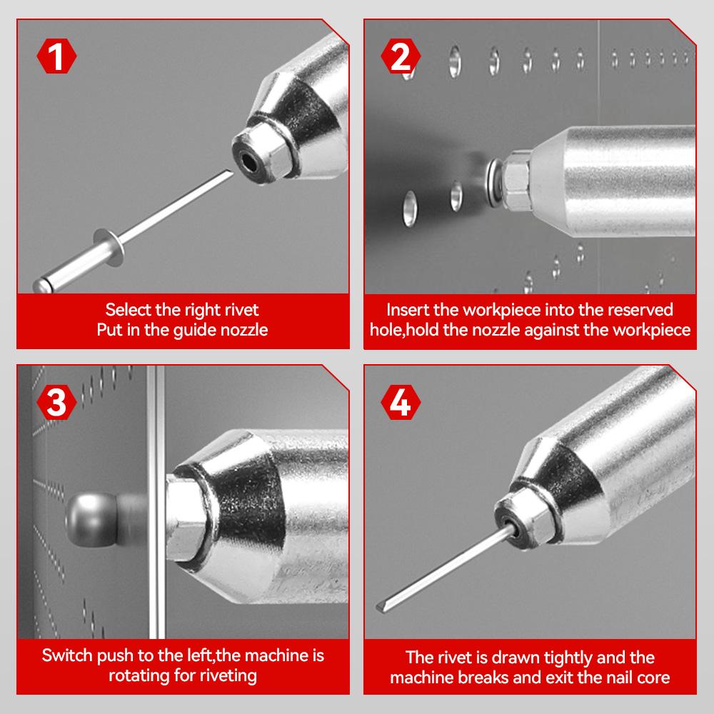 ONEVAN Brushless Electric Rivet Gun Cordless LED Rivet Nut Gun Drill Insert Automatic Riveting Tool For Makita 18V Battery Pin