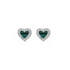 Exquisite Green Zircon Tassel Chain Stainless Steel Hoop Earrings 18K Gold Plated Heart Flower Piercing Earrings Fashion Jewelry