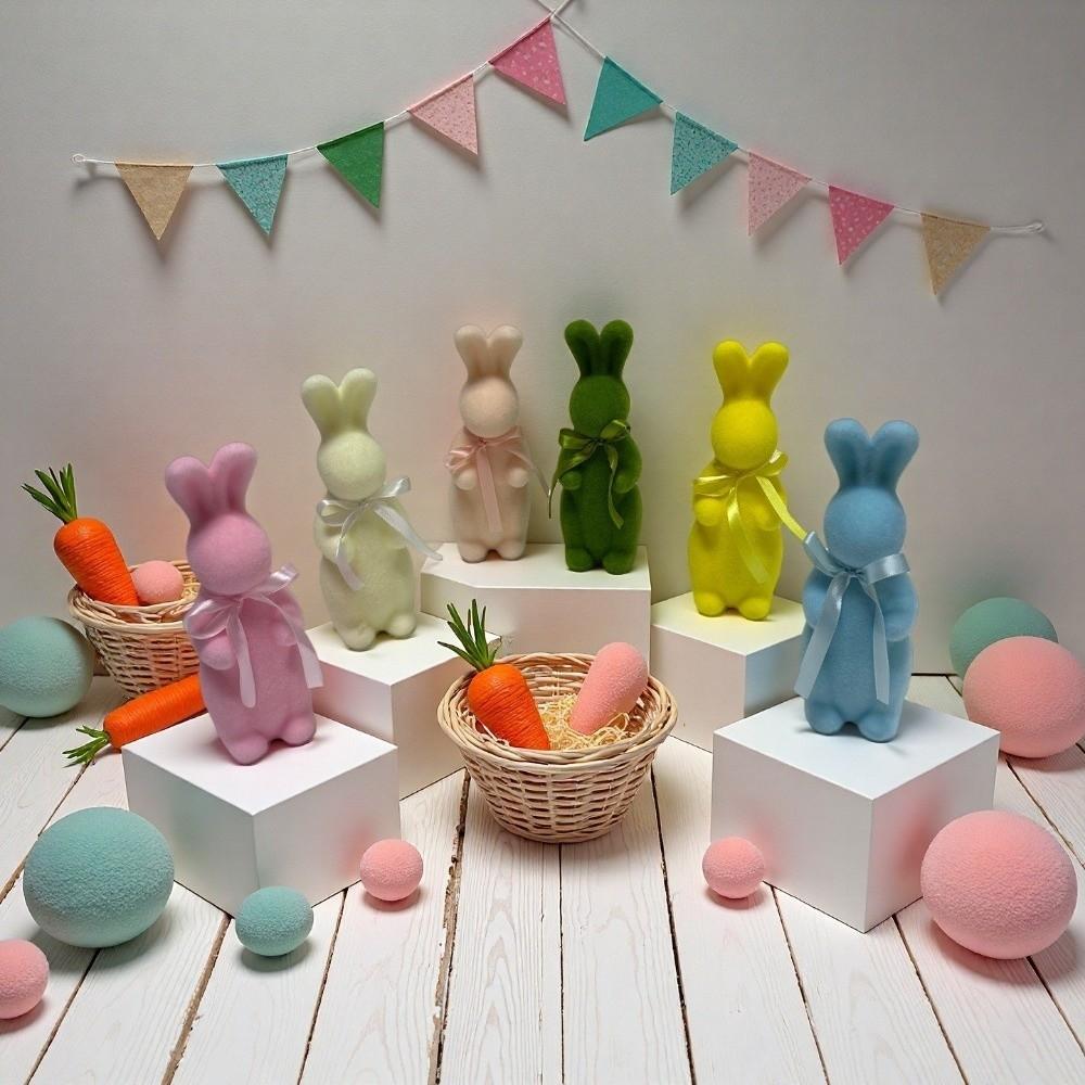 Creative Bunny Decoration With Bow Tie Simulation Rabbit Indoor Outdoor Lawn