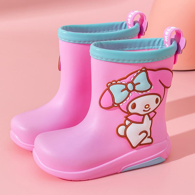 

Children s Rain Boots Toddler Non-Slip Wear-Resistant Outdoor Girls Rain Shoes Cartoon Kuromi Fashion Water Shoes 200mm