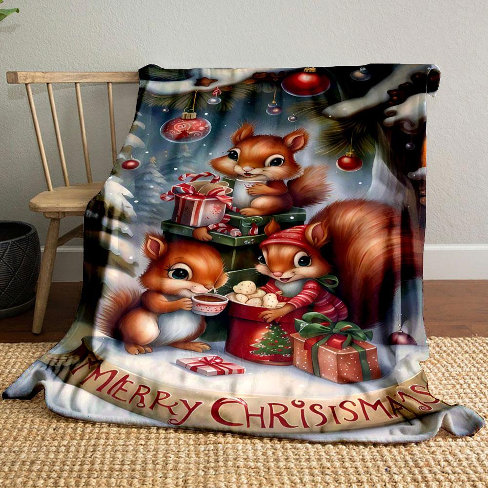 

Cute Squirrels Christmas Gifts Blanket bedroom Blanket for Livingroom Couch lunch break Soft throw for Friend s festival Gift 80cm x 120cm