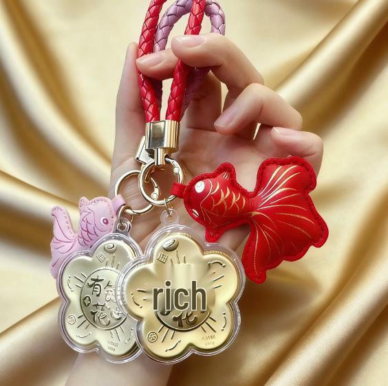 999 Pure Gold Lucky Koi & Horse Pendant Keychain - Perfect Birthday Gift for Girlfriends & Best Friends