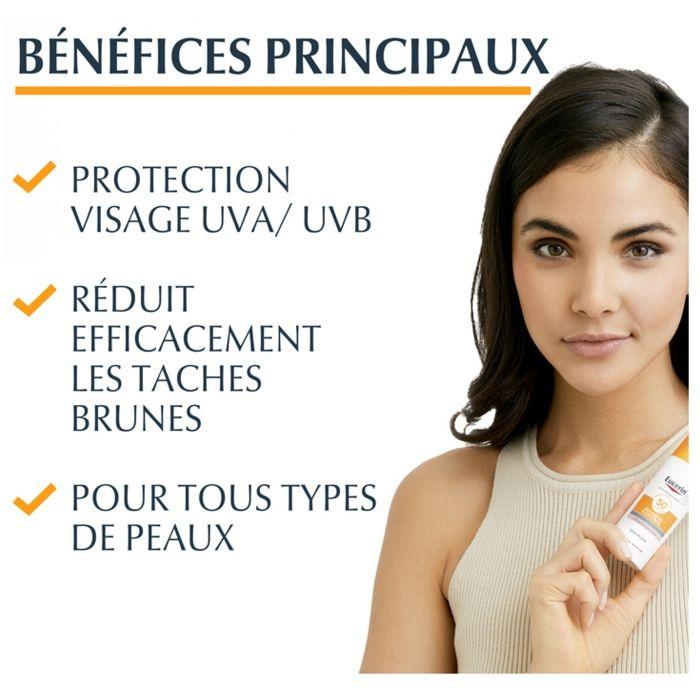 Fluide Solaire - Eucerin - SPF50+ - 50ml - Protection UVA/UVB - Anti-taches Brunes