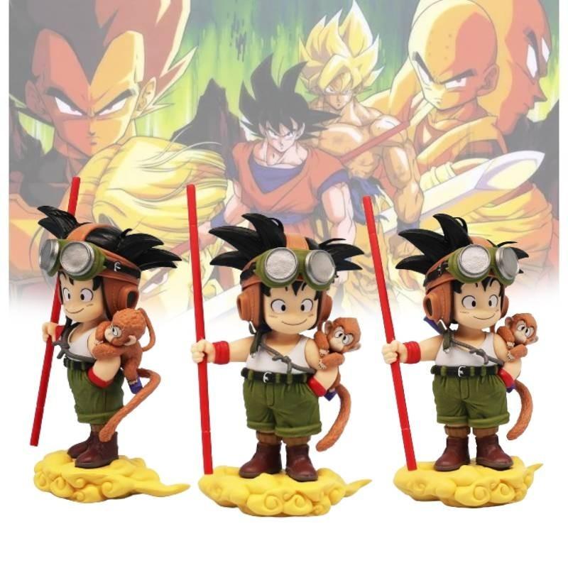Detailed 16cm Pvc Goku Q Version Standing In Flight Suit Anime Figure Dragon Ball Z Character Statue