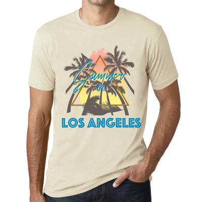 Men’s Vintage Tee Shirt Graphic T Shirt Summer Triangle Los Angeles Natural
