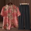 Elderly Women's Summer Short Sleeve Lapel Set