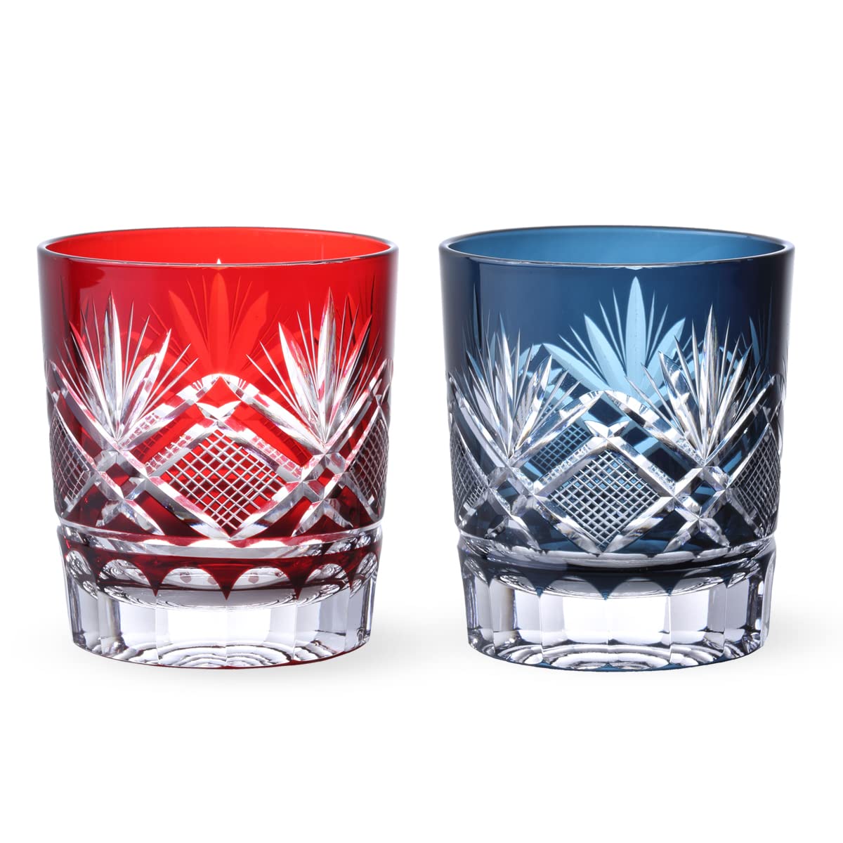 

Пара стаканов Ретро Кирико, Красный орхидейный, Чернила, Современная модель J-kitchens, Чашки, 80xВ90мм, 280мл, Резьба, и Синий,
