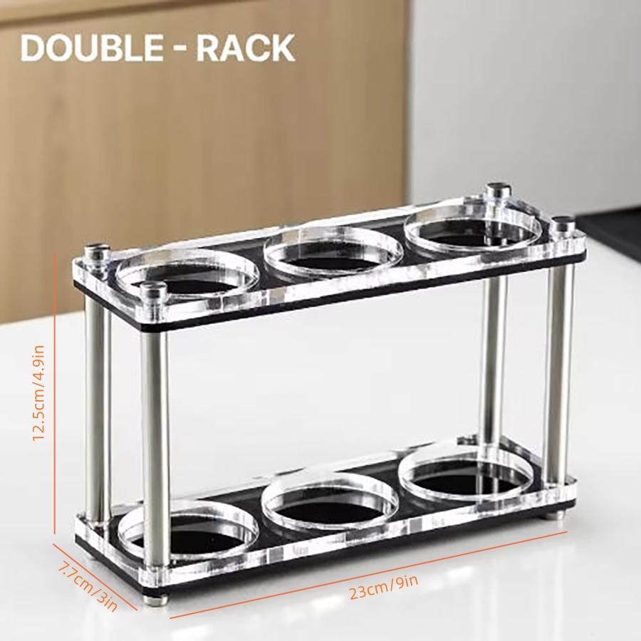 Acrylic Coffee Utensil Storage Rack Coffee Tool Storage Rack Stable Tamper Base Double-layer Acrylic Holder for Home Restaurant