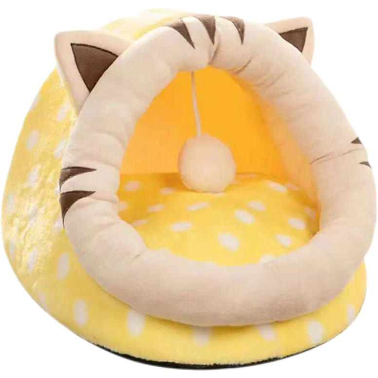 Pet Tent Cave Bed for Cats Small Dogs Self-Warming Cat Tent Bed Cat Hut Comfortable Pet Sleeping Bed Foldable Removable Washable