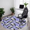 1 Stück Panda Muster Büro Runder Teppich, Indoor Matte Geeignet Für Büro, Unter Bürostühlen Schlafzimmer Wohnzimmer Heimdekoration, Zimmer Deko 041