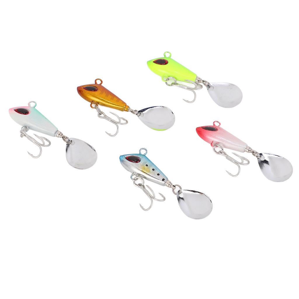 5Pcs 10g Metal Fishing Lures Baits Vib Sequins Fishing Lure Artificial Hard Fishing Bait for Freshwater Bass