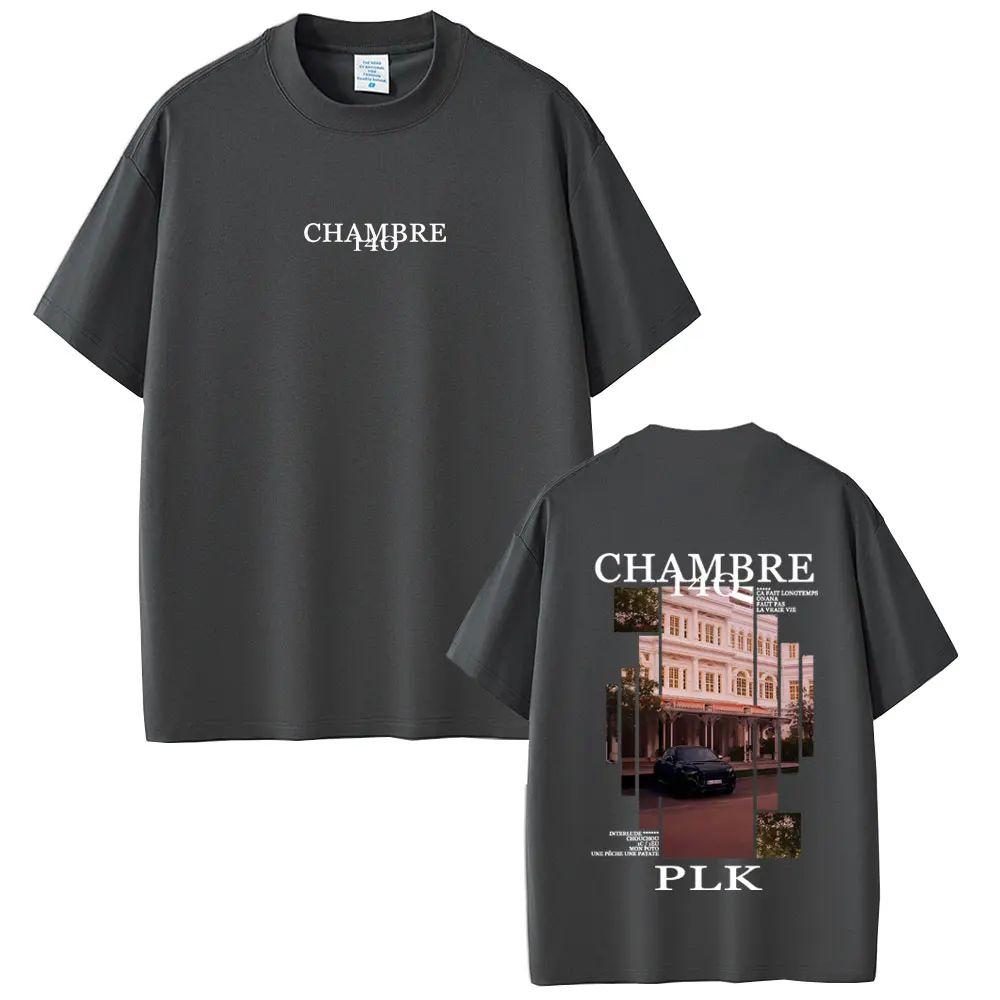 Hip Hop Fashion Pop Music T Shirts Rapper PLK Chambre 140 Album Graphic T-shirt Men Women Vintage Casual Oversized T Shirt