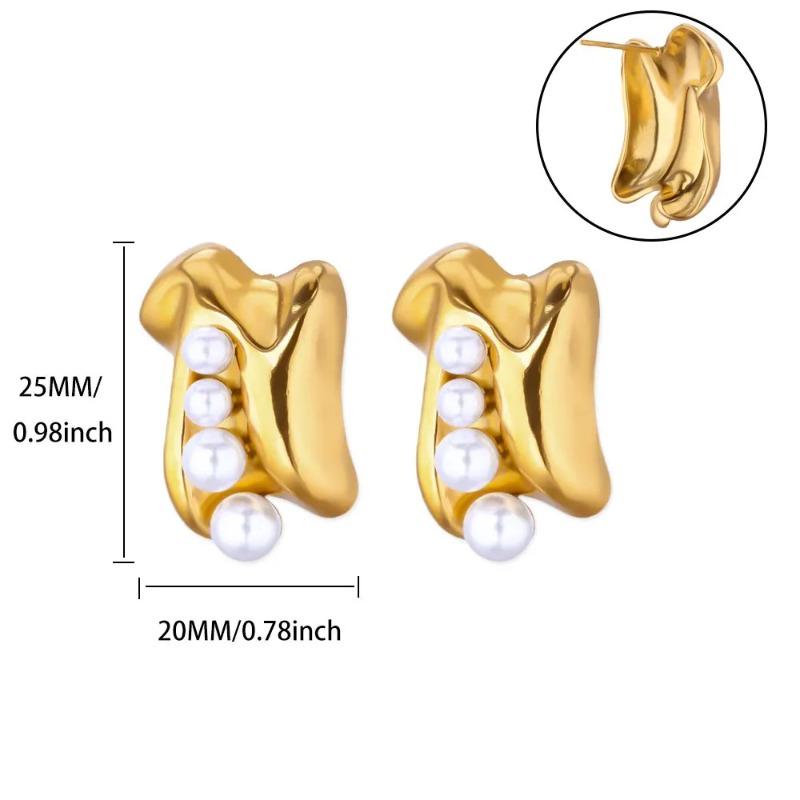 Temperament slightly inlaid zircon shell flower stud earrings high sense fashion exquisite earrings retro personality trend earrings