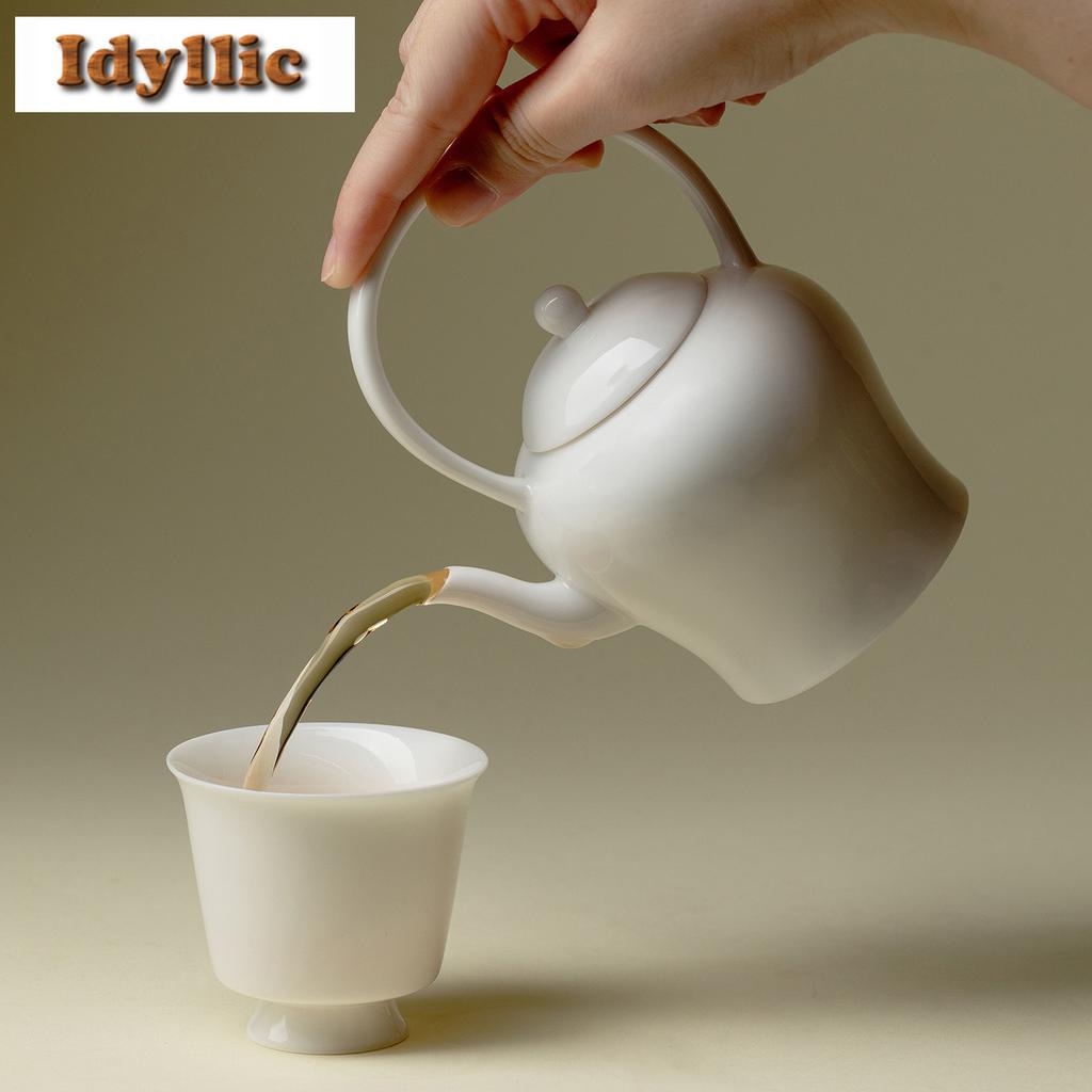 150ml Süße Weiße Keramik Porzellan Allgemeine Henkel Teekanne Ästhetischer Teefilter Kanne Teekocher Mit Kugelöffnung Cha Geschenk