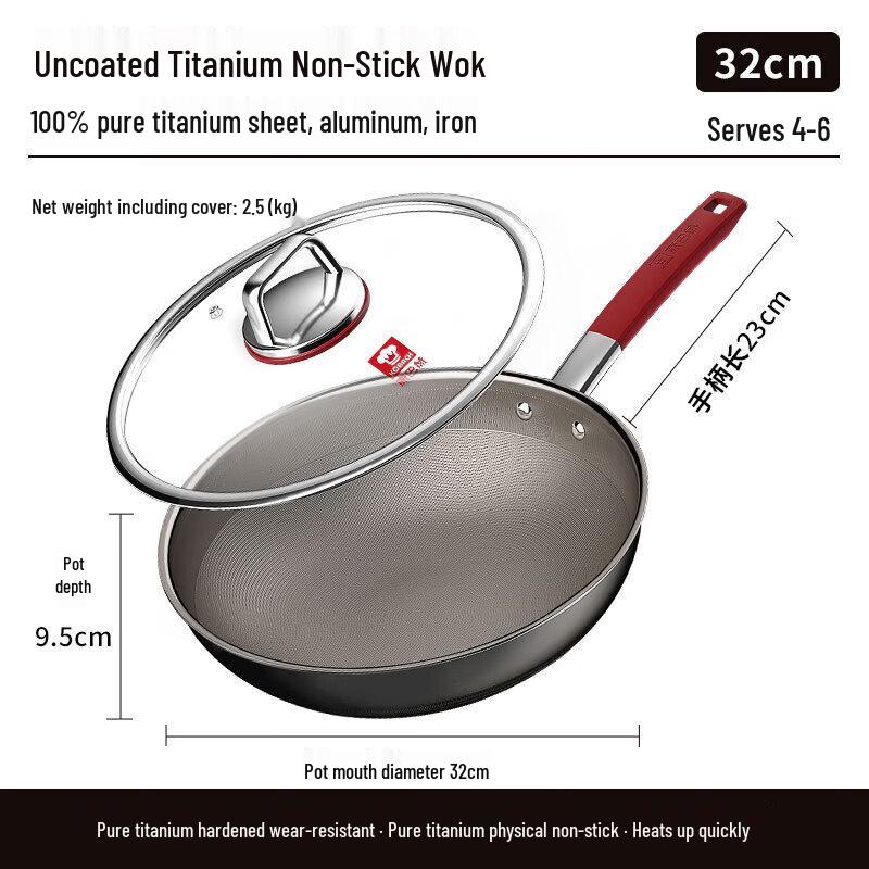 Kombach 32cm Titanium Non-Stick Wok