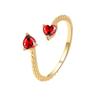 Distinctive and Individual Jewellery 12 Birthstones Double Heart Zirconia Open End Ring Personalised Light Luxury Haute Sense Fashion Trends Ring