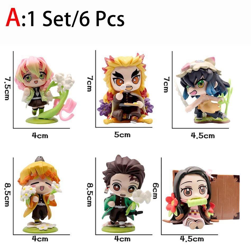 In Stock Demon Slayer Kimetsu No Yaiba Cute And Charming Blind Box Full Character PVC Model Playthings Figure Desktop Ornaments Collectible Gifts