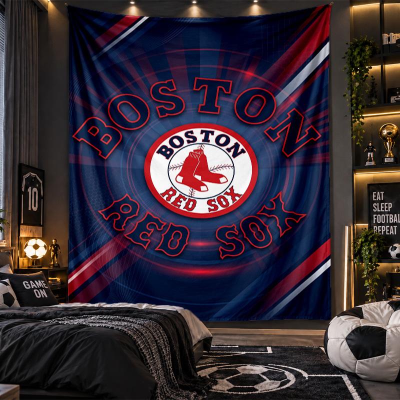 Wall Hanging Tapestry Boston Red Sox Print Cloth for Living Room Bedroom Home Decor