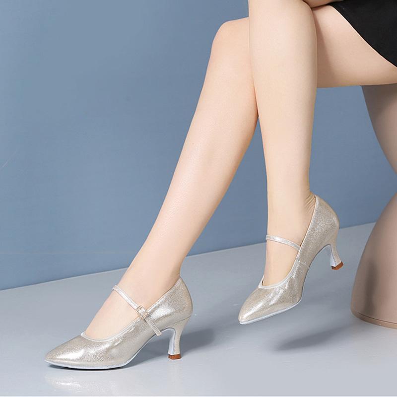 High Heels Adult Women's Modern Social Dance Shoes Professional Indoor Soft Soled Waltz Latin Ballroom Standard Dancing Shoes