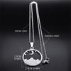 Moon Star Desert Scenery Necklace for Women Men Stainless Steel Silver Color Mountain Necklaces Jewelry Collier Femme N7242S02