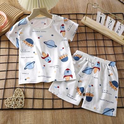 Summer Children's Short Sleeve Set Cotton Boys and Girls Shorts for Children