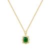 Empty Emerald Full Diamond Light Luxury Temperament Gorgeous Full Diamond Necklace Female Versatile Clavicle Chain Titanium Steel