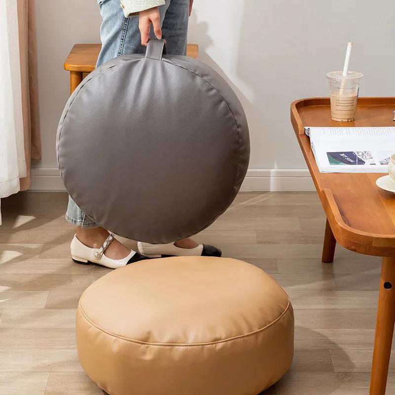 Faux Suede Ottoman Pouf Decorative Soft Foot Rest with Removable Cover Living Room Bedroom Dorm and Office Furniture