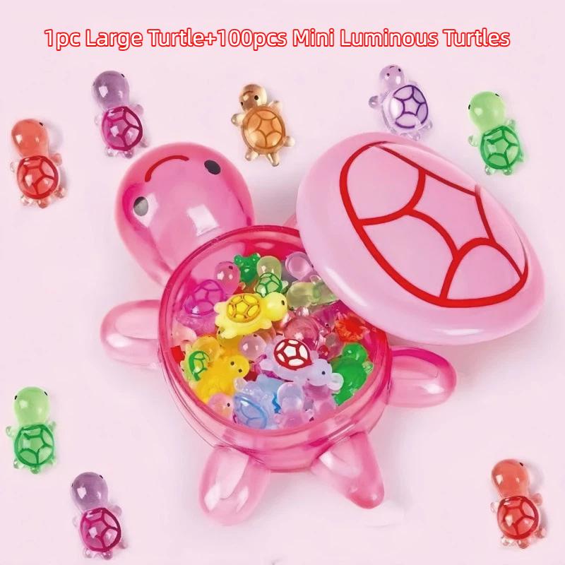 Glowing Turtle Toy 101 Pieces Glowing Turtle Toy Table Decoration Statue Diy Accessories Turtle Small Ornaments Trendy Toys