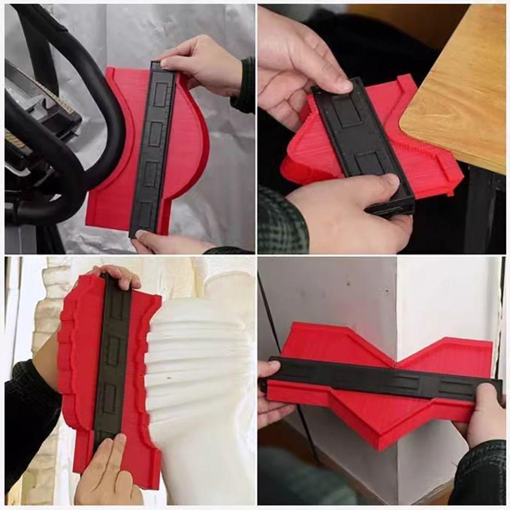 Nova Régua Curva de Plástico Multifuncional Forma Vermelho Laranja Duplicação 5/10 Polegadas Contorno Amostrador