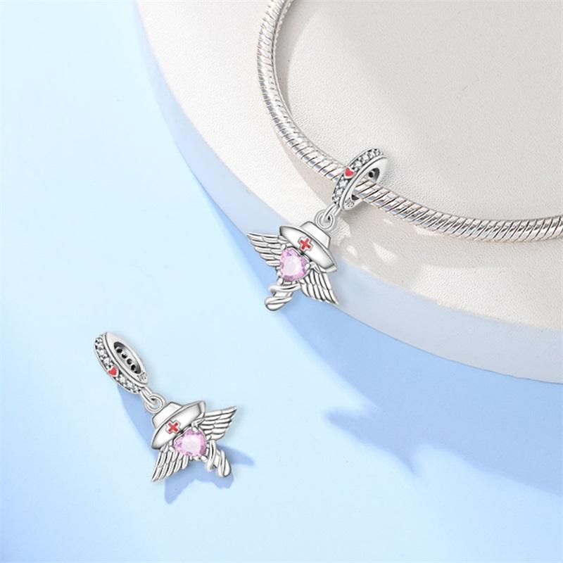 Charms Copper Medical Theme Series Beaded Pendant 3Mm Original Bracelet Necklace Women'S Luxury Fine Jewelry Gift