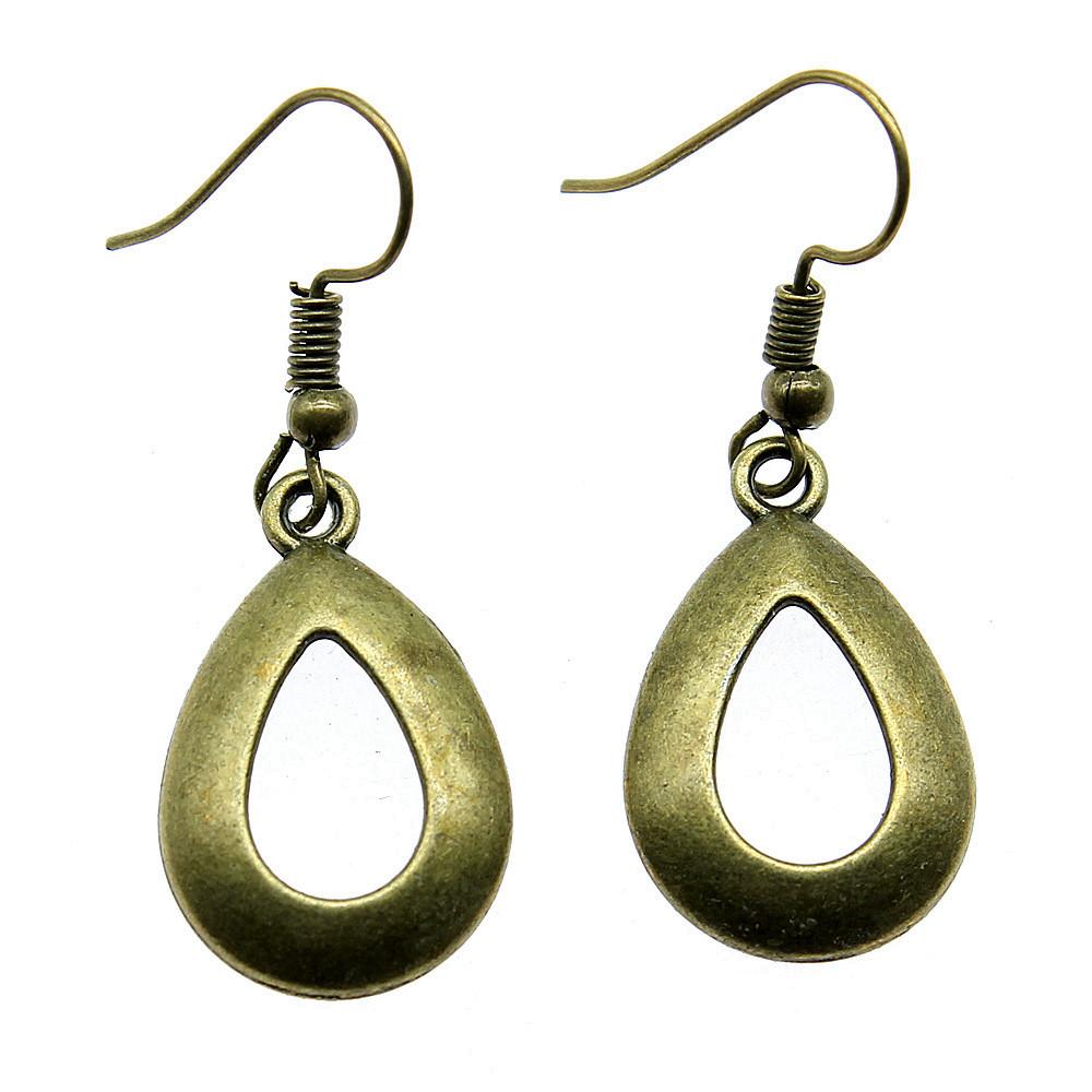 Filigree Teardrop Dangle Earrings Vintage Boho Leaf Drop Earrings For Women Ethnic Retro Jewelry