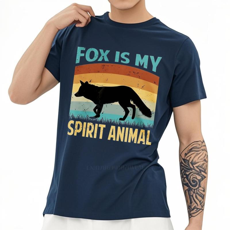 Oversized summer Men tshirt Fox Is My Spirit Animal Short Sleeve Travel Crew Neck Teeshirt men cotton tshirt fashion tops 3XL